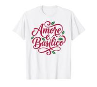 Amore e Basilico Italian Love Basilic Amateur de Nourriture T-Shirt Graphique avec Valeur