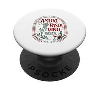 Amore Pasta Vino e Basta - Humour Italien Nourriture PopSockets PopGrip Adhésif