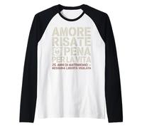 Amore Risate E Pena Per La Vita Regalo 25 Anni Di Matrimonio Manche Raglan