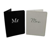 Amore Set of 2 Mr & Mrs Black and White Passport Holders Honeymoon by Amore