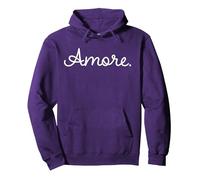 Amore X Italia - Mon Amour Italien Amo Sweat à Capuche, Unisexe pour Adultes, Violet, M