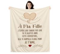 Amorea À ma Fille J’espère que chaque fois que tu te blottis dans cette couverture elle te rappelle à quel point je t’aime Couverture pour Fille Cadeau d'anniversaire et de Noël (Fille-a)