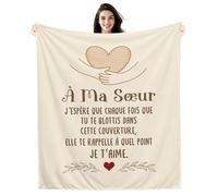 Amorea À ma Sœur J’espère que chaque fois que tu te blottis dans cette couverture elle te rappelle à quel point je t’aime Couverture pour ma Sœur Cadeau d'anniversaire Cadeau de Noël (sœur-a)