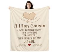 Amorea À mon Cousin J’espère que chaque fois que tu te blottis dans cette couverture elle te rappelle à quel point je t’aime Couverture pour Cousin Cadeau d'anniversaire Cadeau de Noël (cousin-a)