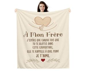 Amorea À Mon Frère J’espère Que Chaque Fois Que tu Te blottis dans Cette Couverture Elle Te rappelle à Quel Point Je t’Aime Couverture pour Frère Cadeau d'anniversaire Cadeau de Noël (frère-a)