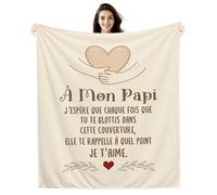Amorea À mon Papi J’espère que chaque fois que tu te blottis dans cette couverture elle te rappelle à quel point je t’aime Couverture pour Grand-père Anniversaire Fête des grands-pères Cadeau de Noël