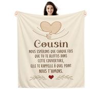 Amorea Cousin Nous Espérons Que Chaque Fois que Tu te blottis Dans Cette Couverture elle Te Rappelle à Quel Point Nous t’aimons Couverture pour Cousin Cadeau d'anniversaire et de Noël (cousin-b)