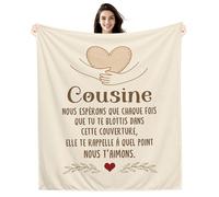 Amorea Cousine Nous Espérons Que Chaque Fois Que Tu Te blottis dans Cette Couverture Elle Te Rappelle à Quel Point Nous t’Aimons Couverture pour Cousine Cadeau d'anniversaire et de Noël (cousine-b)