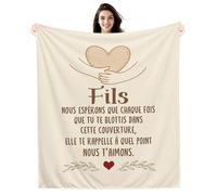 Amorea Fils Nous Espérons Que Chaque Fois Que Tu Te blottis dans Cette Couverture Elle Te Rappelle à Quel Point Nous t’Aimons Couverture pour Fils Cadeau d'anniversaire Cadeau de Noël (Fils-b)