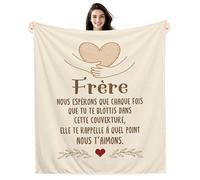 Amorea Frère Nous Espérons Que Chaque Fois Que Tu Te blottis dans Cette Couverture Elle Te Rappelle à Quel Point Nous t’Aimons Couverture pour Frère Cadeau d'anniversaire ou de Noël