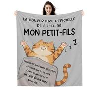 Amorea La Couverture Officielle de Sieste de Mon Petit-Fils Couverture Amusante pour Petit-Fils de la Part de Grand-mère Grand-père Cadeau d'anniversaire de Remise des diplômes de Noël (Petit-Fils a)