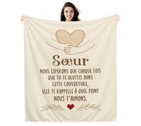 Amorea Sœur Nous Espérons Que Chaque Fois Que Tu Te blottis dans Cette Couverture Elle Te Rappelle à Quel Point Nous t’Aimons Couverture pour Sœur Cadeau d'anniversaire et de Noël