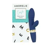 AMORELIE Crush Vibromasseur lapin 18,5 cm pour elle | étanche avec batterie