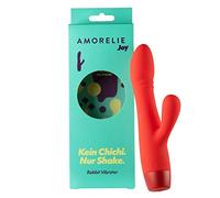 AMORELIE Joy - Vibromasseur Rabbit Shake pour femme - Étanche et rechargeable - En silicone et ABS