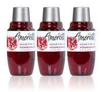 Amoretti Premium Martini Cocktail Mix Minis, Pomegranate, 3- Pack 3.4 Fluid Ounce