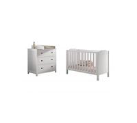 Amori Blanc Lit Bébé 60x120cm Commode plan à langer