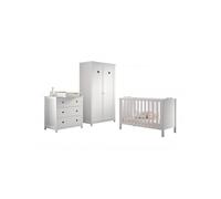 Amori Blanc Lit Bébé 60x120cm Commode Plan à Langer Armoire