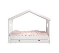 Vipack Lit cabane et lit gigogne Amori ouvert 90x200 cm Blanc