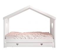 Vipack Lit cabane et lit gigogne Amori ouvert 90x200 cm Blanc