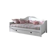 Vipack Amori Lit Capitaine Laqu Blanc + Sommier + Lit Gigogne