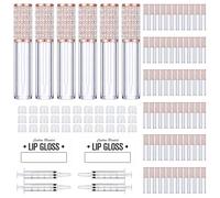 AMORIX Tubes de gloss à lèvres avec baguette multi-styles en strass + 2 seringues + étiquettes pour base de gloss à lèvres DIY, Diamant entièrement perlé, 5ml-72PCS