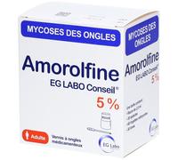 AMOROLFINE EG LABO CONSEIL 5 % pour mycoses ongles - vernis flacon 2,5mL Vernis À Ongles New 2,5 ml