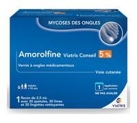 Amorolfine Viatris Conseil 5% Vernis à ongles médicamenteux 2,5ml