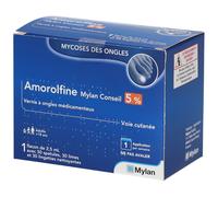 AMOROLFINE VIATRIS CONSEIL 5% VERNIS Vernis À Ongles Médicinal 2,5 ml