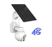 AMOROM Caméra de surveillance solaire extérieure 3G/4G LTE avec carte SIM, batterie de surveillance sans fil avec détection de mouvement, vision nocturne couleur/infrarouge, audio bidirectionnel