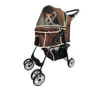 AmorosO Poussette pliable pour animal domestique (marron/blanc)