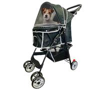 AmorosO Poussette pliable pour animal domestique (noir)