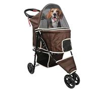 AmorosO Poussette pour animal domestique pour plus de commodité et de mobilité | Sac de transport sans effort pour chat et chien | Compartiment de rangement et pliable pour une promenade et un