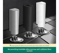 Amortissement de porte magnétique forte, aspiration au sol perforée, arrêt de porte Anti-collision, porte d'aspiration au sol des toilettes, résistance fixe black
