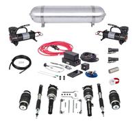 Amortisseur à gaz arrière Kit complet de système de contrôleur de système de suspension avec 1 réservoir/2 compresseurs/airbag/boîte à outils essentielle
