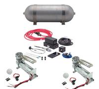 Amortisseur à gaz arrière Kit de gestion de l'air, système de Suspension, système de contrôle avec 1 réservoir d'air sans couture, 2 pompes de compresseur