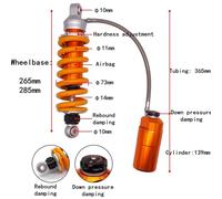 Amortisseur Arrière Réglable À Azote Central 235/265/285 Mm Pour M&oto Pour MSX125 M3 M5 Monkey Et Pour motorcycle TNT125135 Z125 Pro(C,265MM)