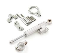 Amortisseur de direction pour scooter Kugoo G-booster CNC - Stabilisateur de direction de moto - 50 mm - Kit de support de montage - Argent