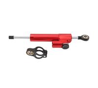 Amortisseur de guidon de moto réglable - Ajustement universel - Augmentation de la stabilité - Stabilisateur de direction de moto (rouge)