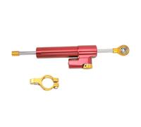 Amortisseur de guidon de moto réglable - Ajustement universel - Augmentation de la stabilité - Stabilisateur de direction de moto (rouge + doré)