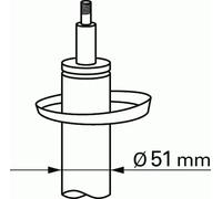 Amortisseur droite Goujon en haut 313 681 SACHS pour PEUGEOT 207 207 CC