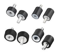 Amortisseur en caoutchouc à filetage mâle à femelle M4 M5 M6 M8, support d'isolation Anti-Vibration pour Machine à souder, 2 pièces M6x18mm 20x25mm