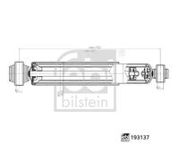 Amortisseur Essieu arrière droit Bossage en haut 193137 FEBI BILSTEIN