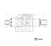 Amortisseur Essieu arrière droit Bossage en haut 194166 FEBI BILSTEIN