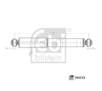 Amortisseur Essieu arrière gauche Bossage en haut 194233 FEBI BILSTEIN
