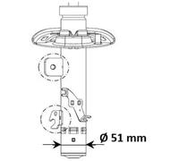 Amortisseur Essieu avant droit Goujon en haut 3348012 KYB pour PEUGEOT DS