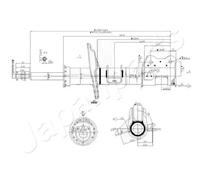 Amortisseur Essieu avant droit Goujon en haut MM-00159 JAPANPARTS pour LANCIA