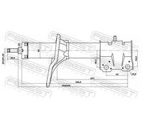 Amortisseur Essieu avant Goujon en haut 04665579F FEBEST pour MITSUBISHI