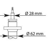 Amortisseur Essieu avant Goujon en haut 635807 KYB pour PEUGEOT FIAT CITROËN