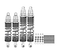 Amortisseurs Métalliques Avant et Arrière pour Voiture RC TRAXXAS SLASH 110 - Ensemble de 4 Pièces en Alliage d’Aluminium avec Ressorts Élastiques (Argent)
