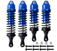 Amortisseurs RC en aluminium pour 1/10 Traxxas Slash 4x4 2WD Rustler 4X4 VXL Shocks Stampede 4X4 Shocks Hoss 4X4 Monster Truck, avant et arrière, remplacement 5862, 4 pièces (bleu marine)
